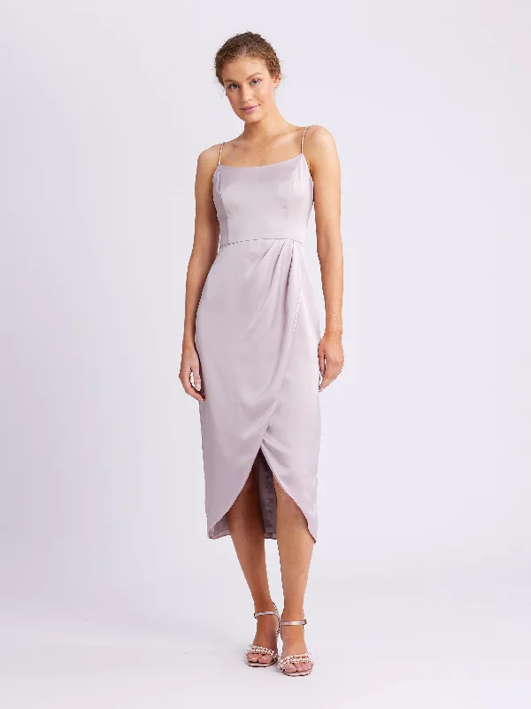 Midi Dresses in Retro Hues -Montreal Cross Front Dress