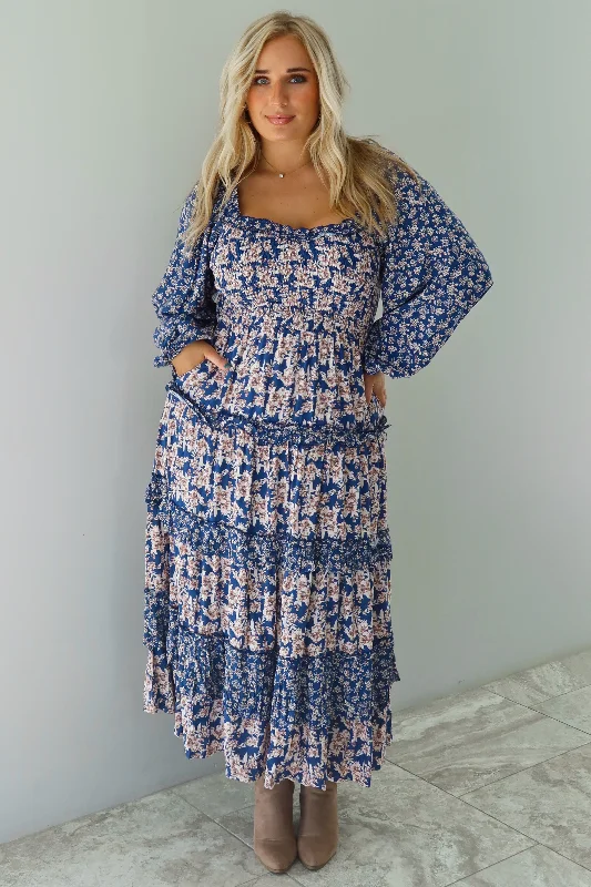 Midi Dresses for Lake Fun -Totally Worth It Midi Dress: Navy/Multi