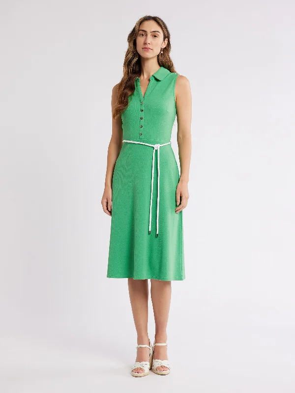 Midi Dresses for Day Outings -Sandy Rib Dress