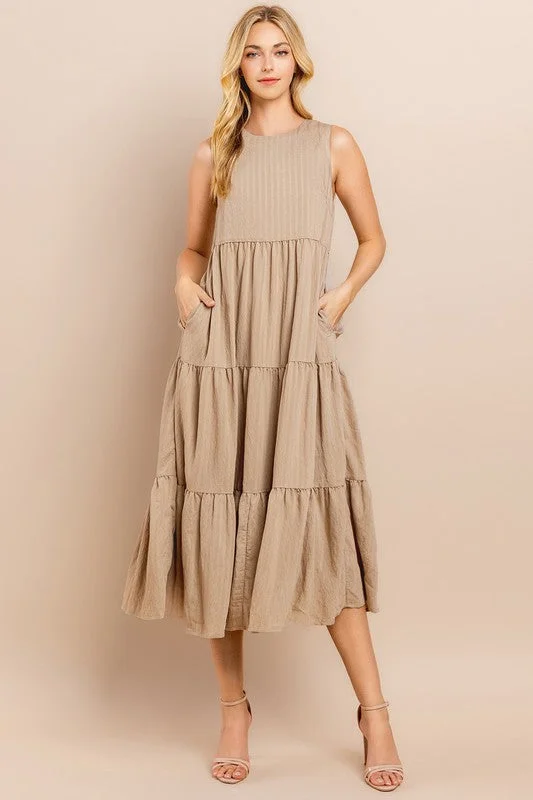 Midi Dresses for Day Fun -Tiered Midi Dress