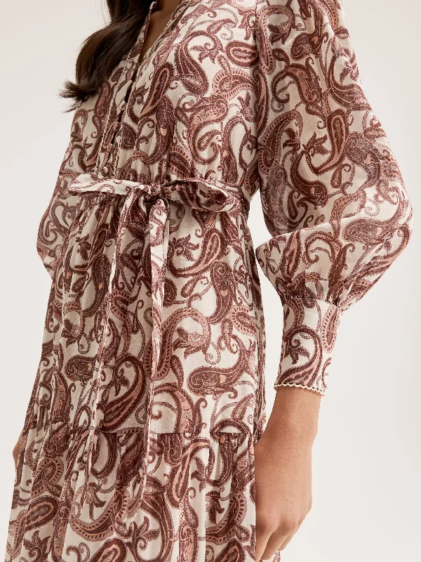 Midi Dresses in Warm Hues -Sorrento Paisley Dress