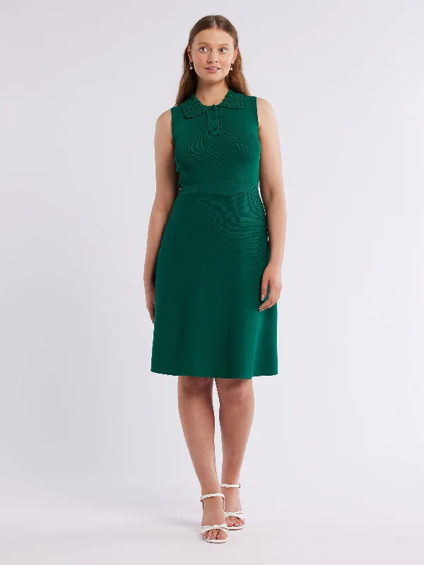 Midi Dresses in Fine Velvet -Luca Crochet Dress