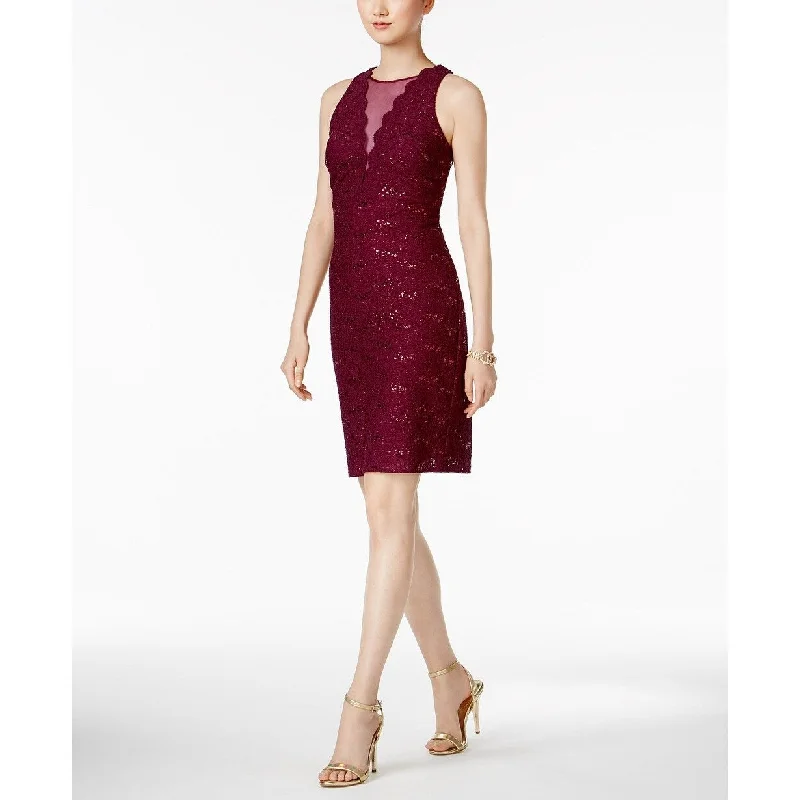 Friend-Out Party Dress -Nightway Women's Sequined Lace Cocktail Dress Red Size 12