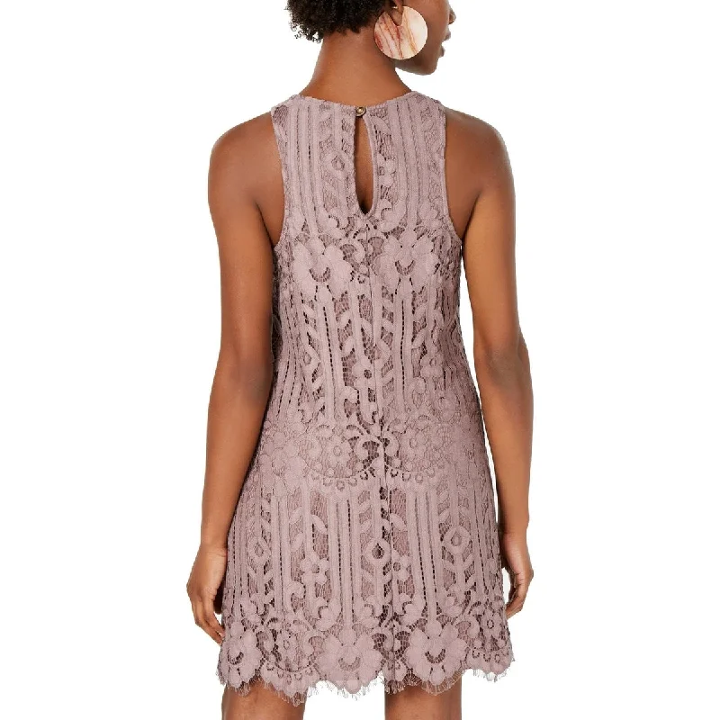 Subtle-Shine Party Dress -Speechless Women's Lace Sleeveless Cocktail Dress Purple Size Xx-Small