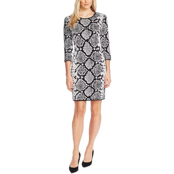 Breezy-Cotton Party Dress -Vince Camuto Women's Jacquard Cotton Cocktail Dress Gray Size XL - X-Large