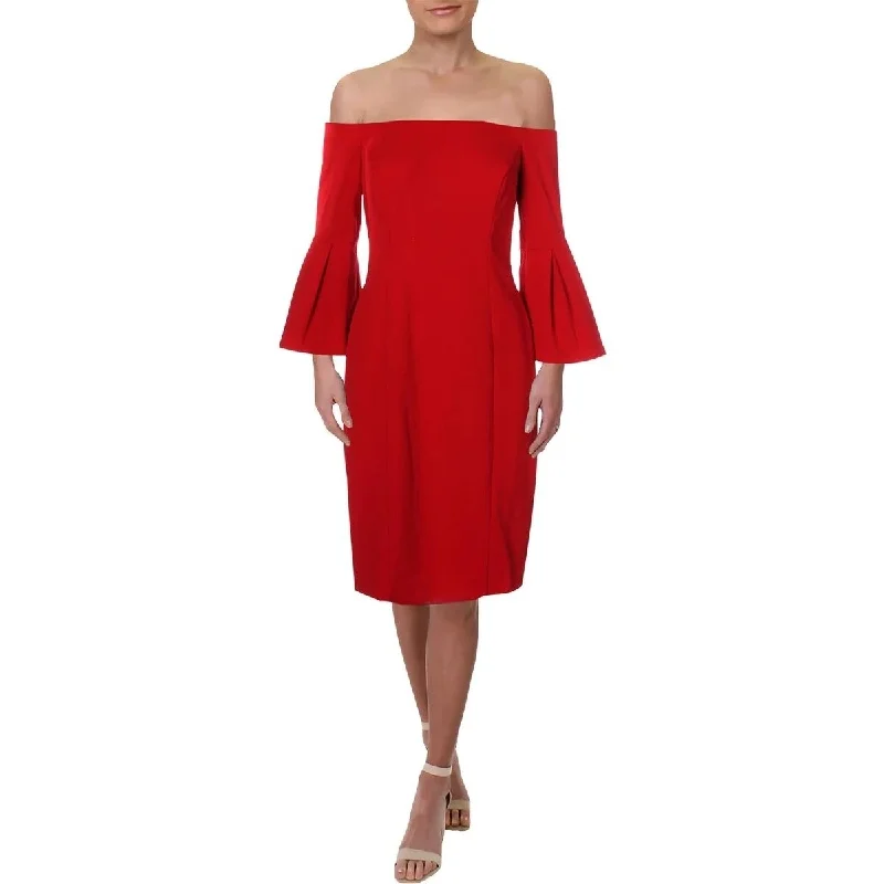 Fall-Chill Party Dress -Vince Camuto Women's Party Off-The-Shoulder Cocktail Dress Red Size 8"