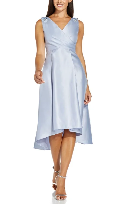 10 - adrianna papell light blue embellished high low cocktail dress