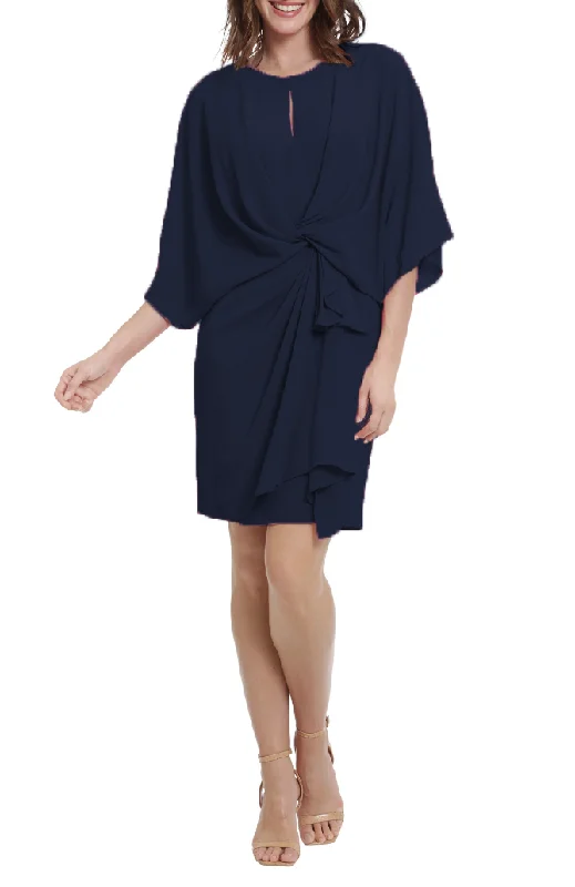 Family-Party Party Dress -10 - london times navy twist front draped cocktail dress