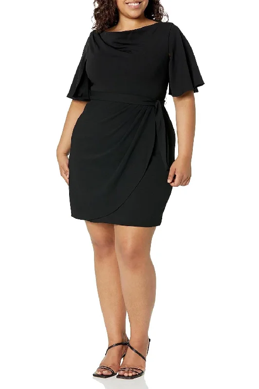 14 - dkny black cowl neck crepe cocktail dress