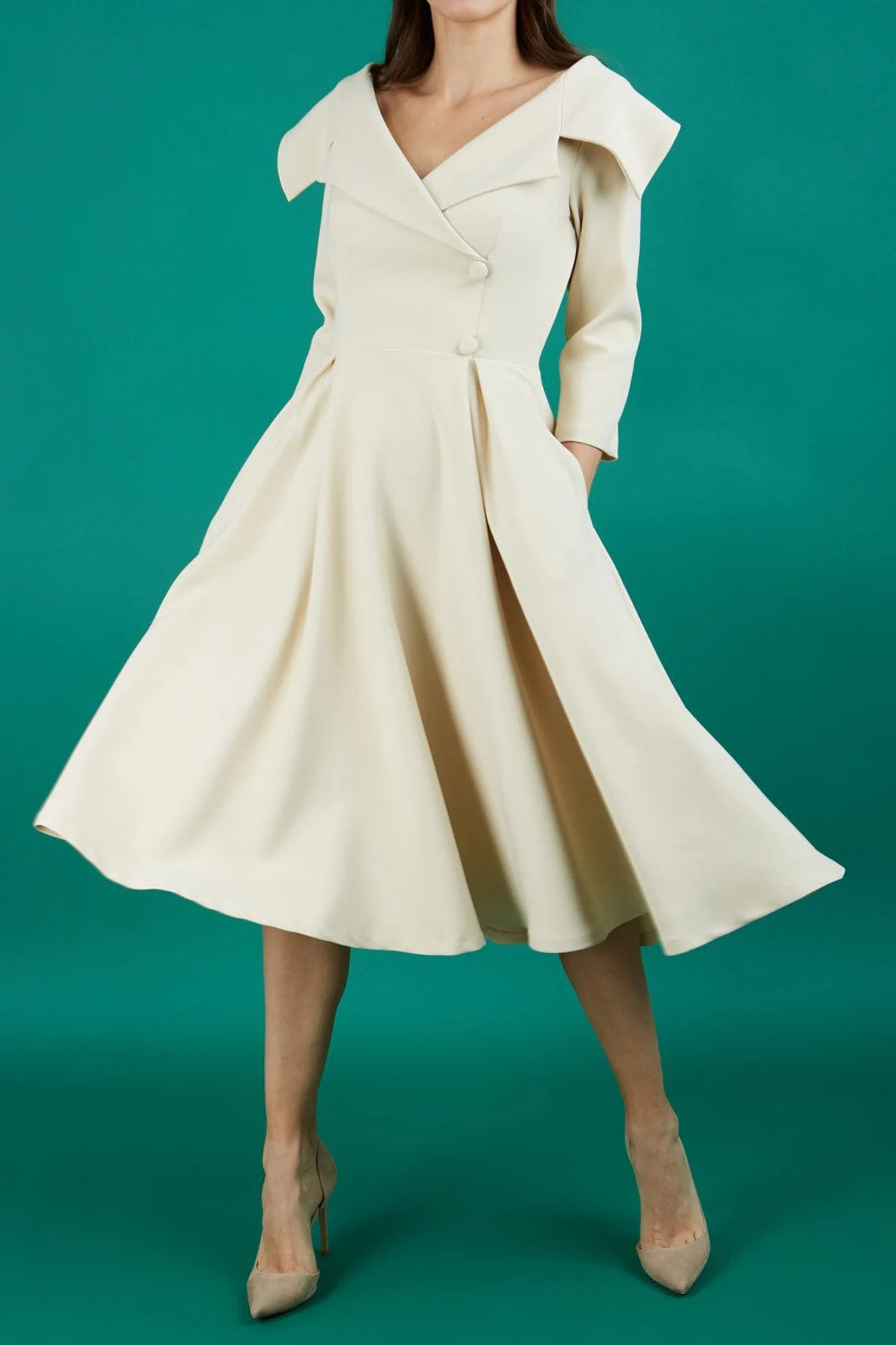 Shift-Style Party Dress -A-Line 3/4 Length Sleeve Formal Mother of the Bride Dresse Cocktail Dresses