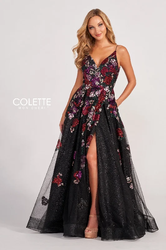 Textured-Cotton Evening Dress -Colette: CL2069