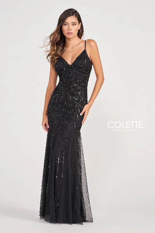 Side-Pleat Evening Dress -Colette: CL2087