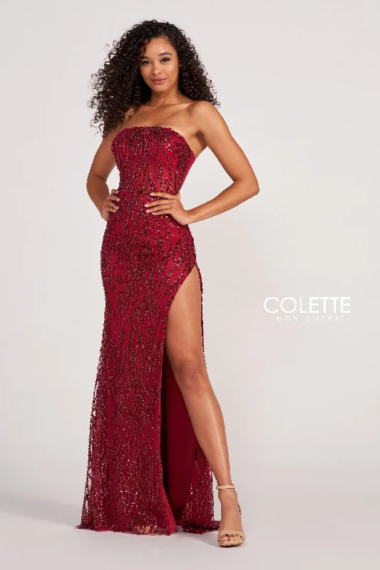 Ruffle-Neck Evening Dress -Colette: CL2082