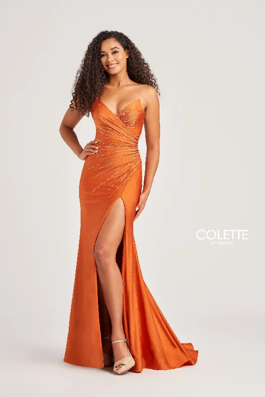 Mesh-Panel Evening Dress -Colette: CL5135