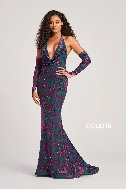 Curved-Hem Evening Dress -Colette: CL5118