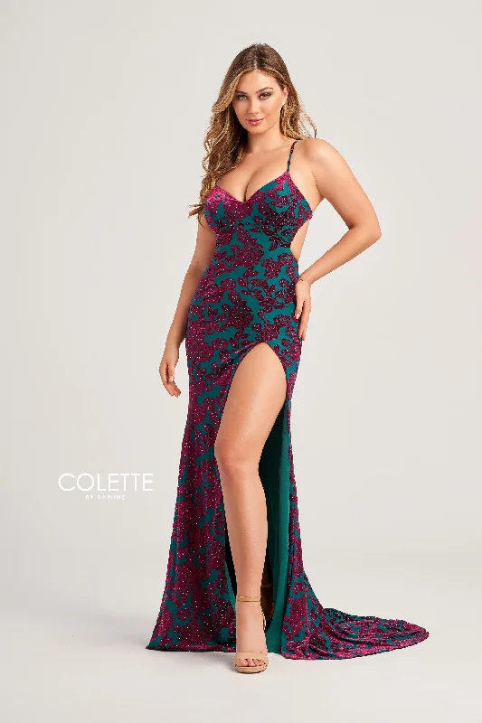 Side-Ruffle Evening Dress -Colette: CL5119