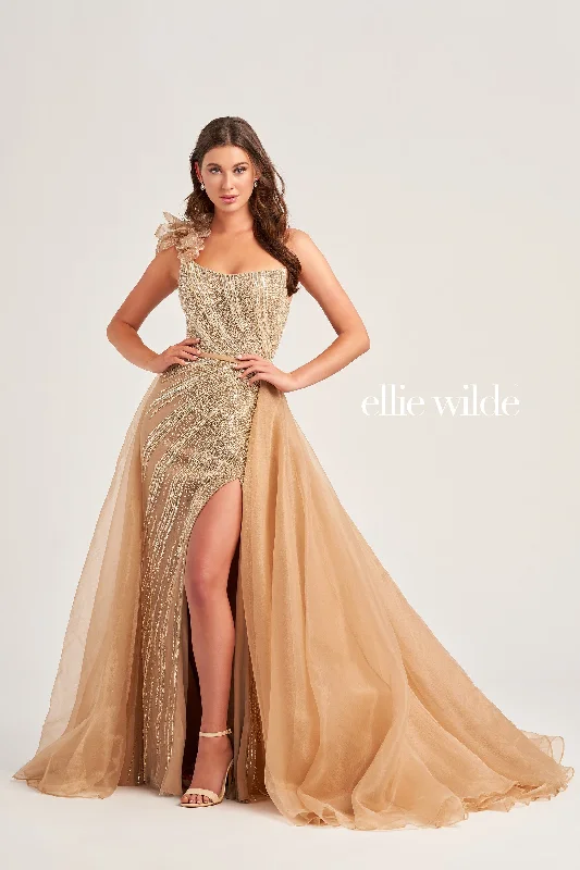 Smooth-Texture Evening Dress -Ellie Wilde: EW35087