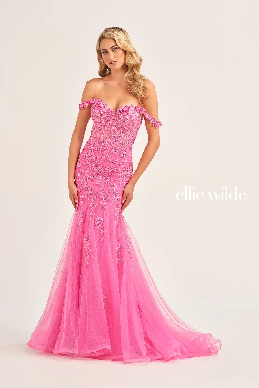 Shimmer-Fabric Evening Dress -Ellie Wilde: EW35102