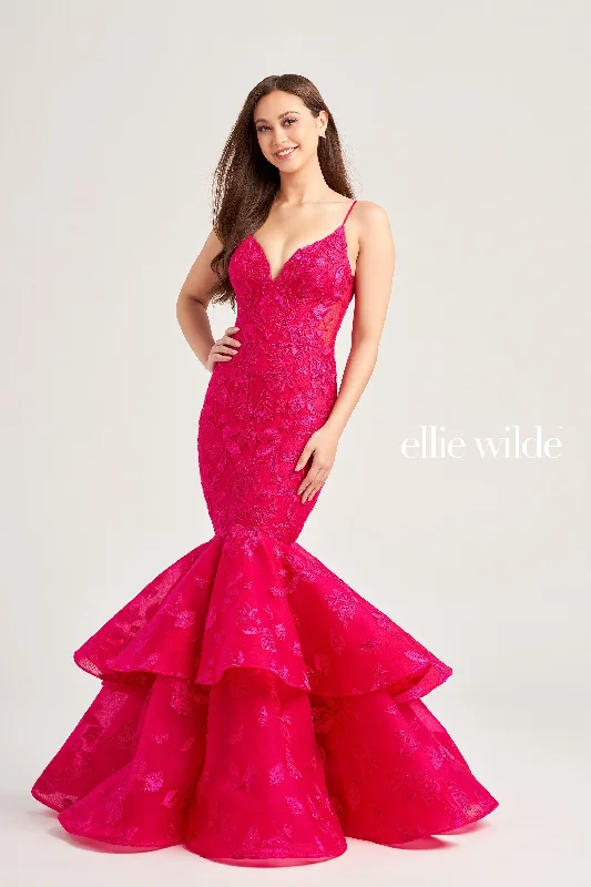 Matte-Finish Evening Dress -Ellie Wilde: EW35092