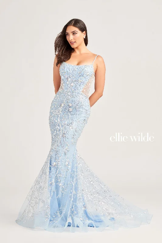 Tropical-Print Evening Dress -Ellie Wilde: EW35204