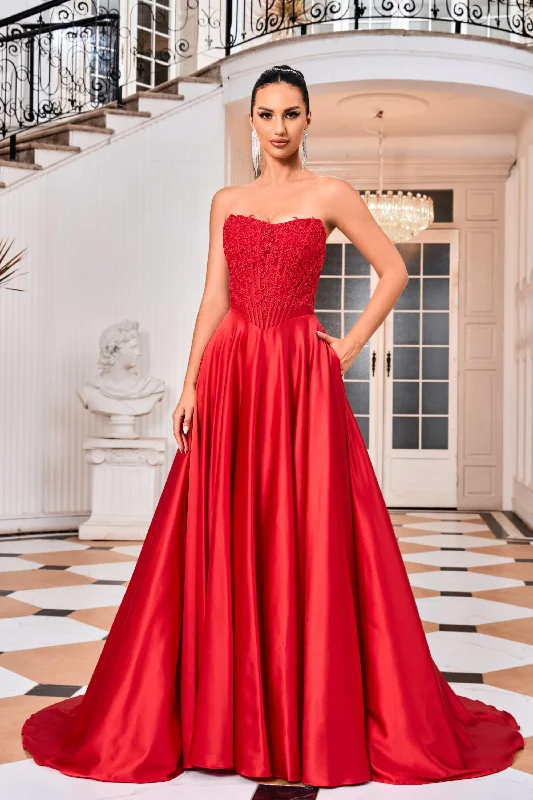 Side-Back Evening Dress -Jadore: J24015