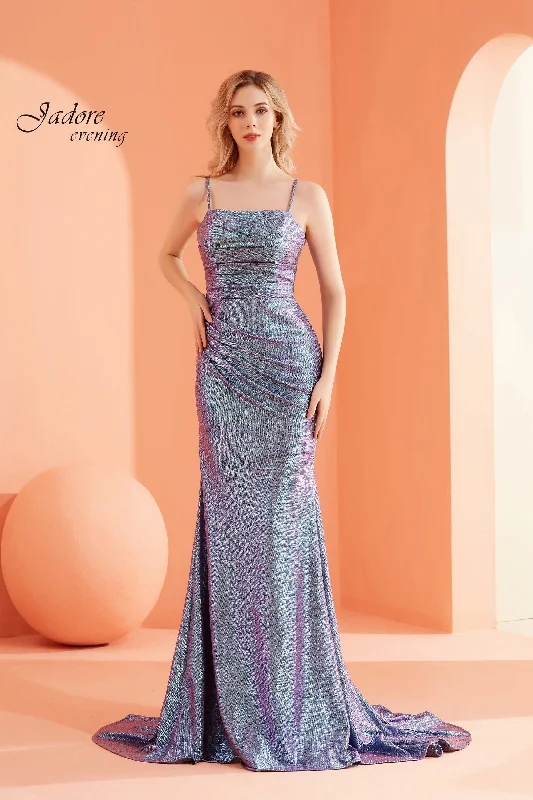 Deep V-Neck Evening Dress -Jadore: J22030