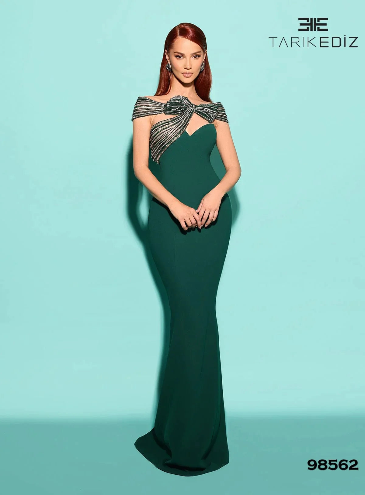 Wine-Night Evening Dress -Tarik Ediz: 98562 Mindy