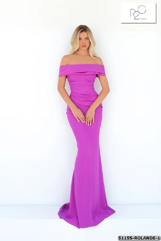 Side-Gather Evening Dress -Tarik Ediz (R2G): 51155