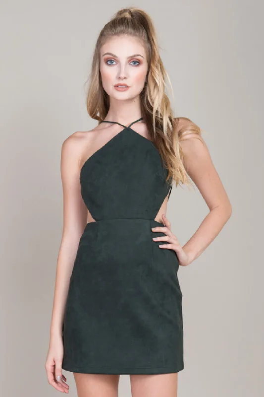 Petite Party Dress -Tasia Bodycon Cocktail Dress Forest Green