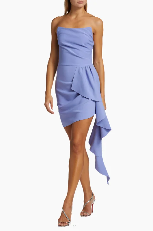 Striped Party Dress -XXS - elliatt blue strapless draped cocktail dress