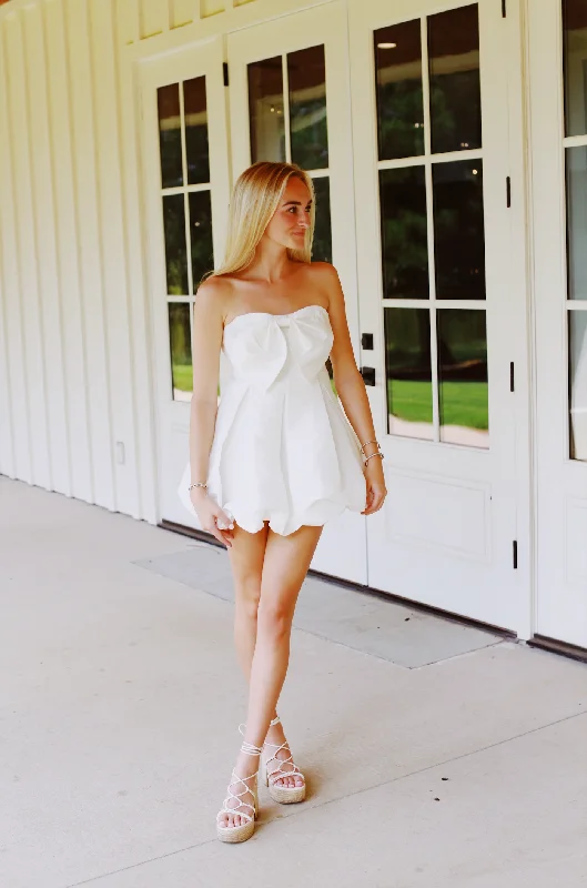 Mini Dresses for Patio Parties -Sweet As Sugar Dress - Ivory