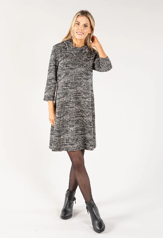 Mini Dresses for Game Fun -Patterned Knit Dress