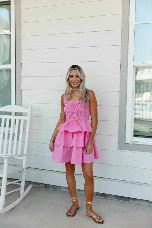 Mini Dresses with Front Twists -Sure Of It Mini Dress - Pink