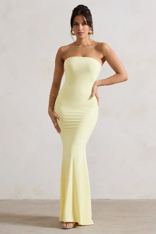 Layered-Skirt Maxi Dresses -Ceremony | Lemon Bandeau Maxi Dress