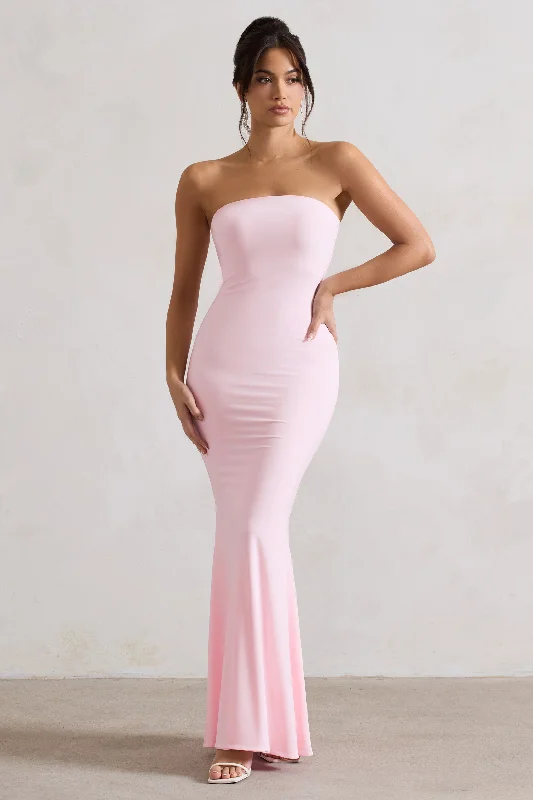 Maxi Dresses for Team Parties -Ceremony | Pink Bandeau Maxi Dress