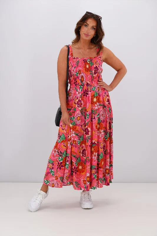 Maxi Dresses for Patio Chill -Dreamcatcher Kathleen Slip Maxi Dress Pink