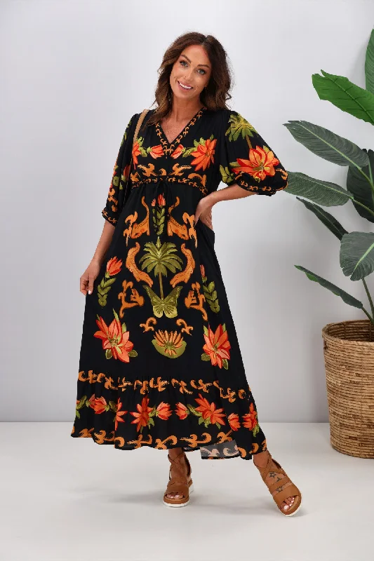 Swing-Hem Maxi Dresses -Joop & Gypsy Macarena Spritz Maxi Dress Multi