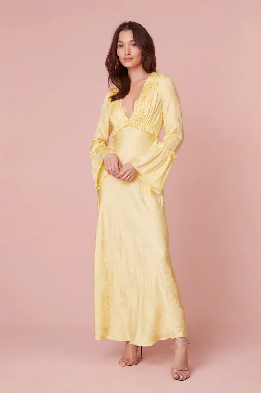 Maxi Dresses for Rooftop Parties -Kalona Silk Jacquard Maxi Dress