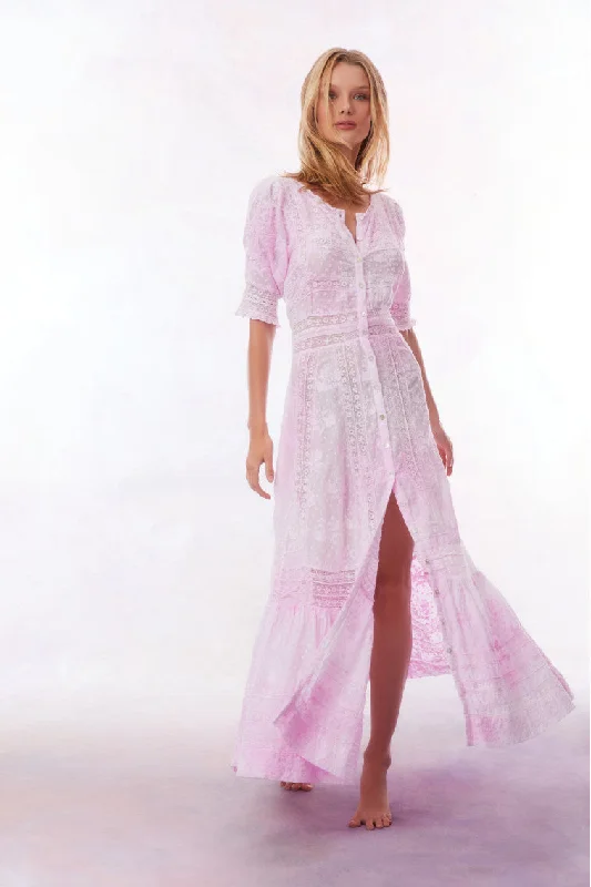 Tied-Sleeve Maxi Dresses -Minka Maxi Dress-PEONY PINK