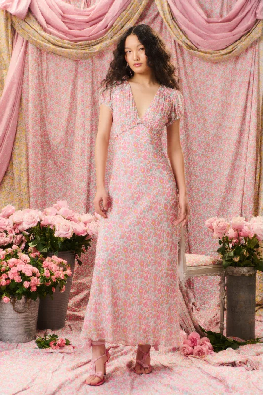 Pastel Maxi Dresses -Pricilla Liberty Fabric Maxi Dress