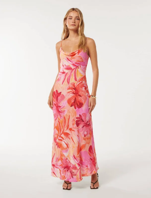 Maxi Dresses for Date Night -Valerie Cowl Neck Maxi Dress