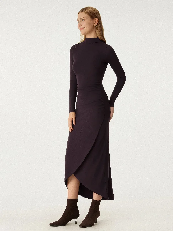 Midi Dresses for Casual Events -Thermal Wrap Midi Dress