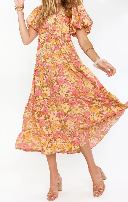 Floral Midi Dresses for Spring -Linds Midi Dress ~ Pretty Poppy